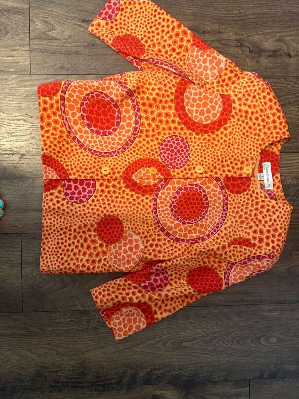 Vibrant Orange & Red Patterned Women’s Jacket